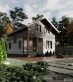 Проект каркасного двухэтажного дома 90 м²