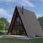 A-frame проект дома 77 м² (+ терраса 40 м²)