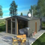 Каркасная баня 23 м² (+ терраса 37 м²)