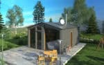 Каркасная баня 23 м² (+ терраса 37 м²)