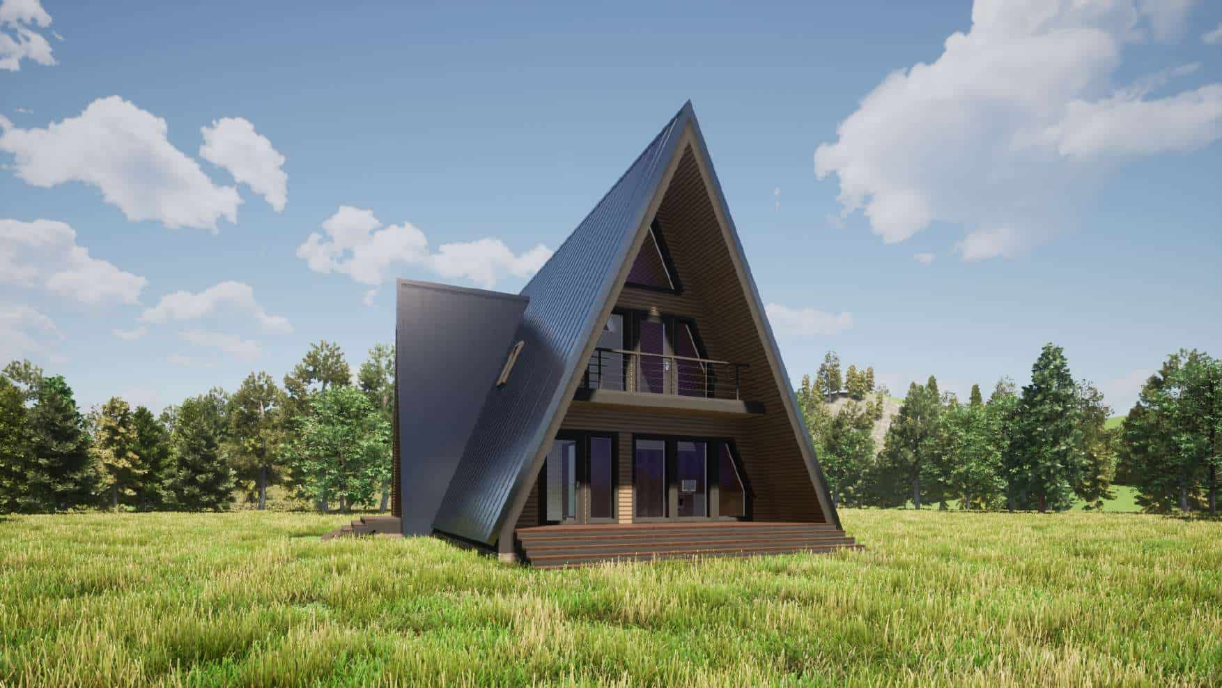 Визуализация45 A-frame проект дома 135 м² (+ терраса 25 м²) — изображение 1